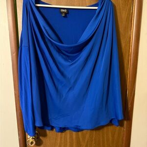 INC International Concepts Blue Drape Blouse